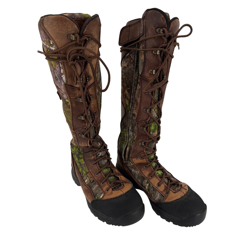 Men's Brown Camo Waterproof Lace-Up Hunting Boots
